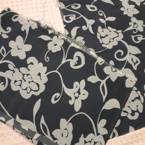 Vintage fabric piece new, crepe texture, dark oil/gray color