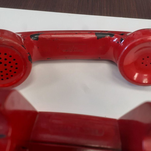 Western Electric red telephone used, 1960s-1970s
