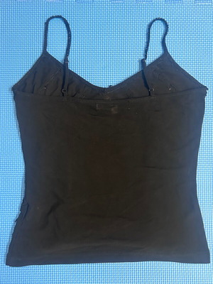 Y2K Vintage Black Mesh Beaded Corset-Like Women’s Top Size XS/S Like New