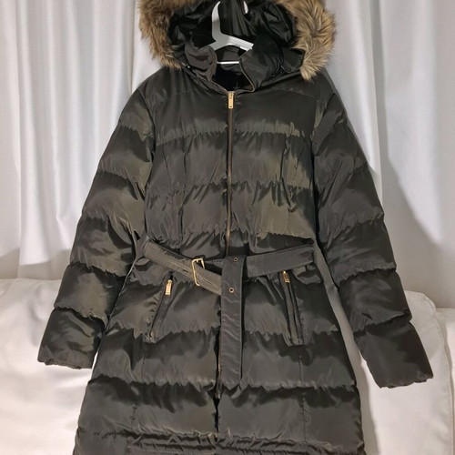 Jacket with detachable hood and faux fur new, green