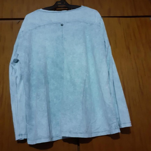 Loose blouse with sequin detail like new, gray and blue, size XL