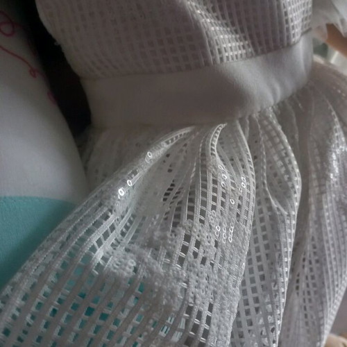Angel Wings baptism dress 18 months, sequins, tulle with ribbon