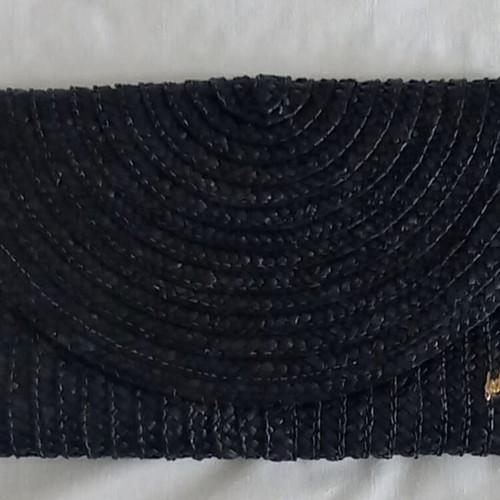 Fullah Sugah straw clutch bag black new