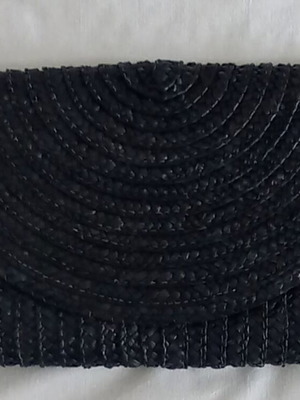 Fullah Sugah straw clutch bag black new