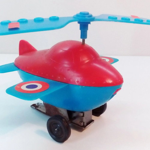 Priftis Wind-Up Plastic Amphibious Helicopter 60's Like New