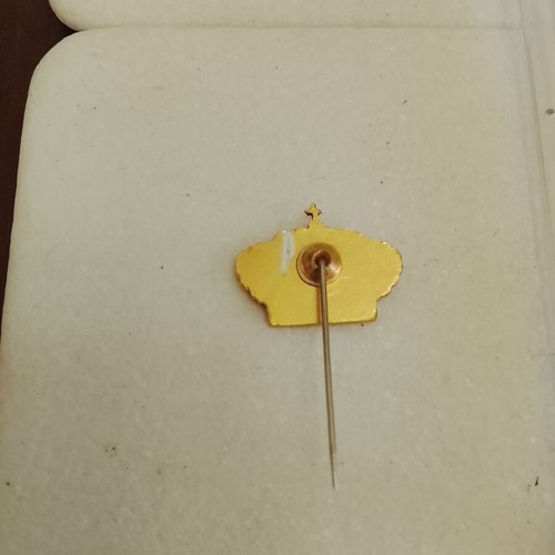 Commemorative lapel pin used, Royal Wedding Constantine II and Anne-Marie Athens 1964