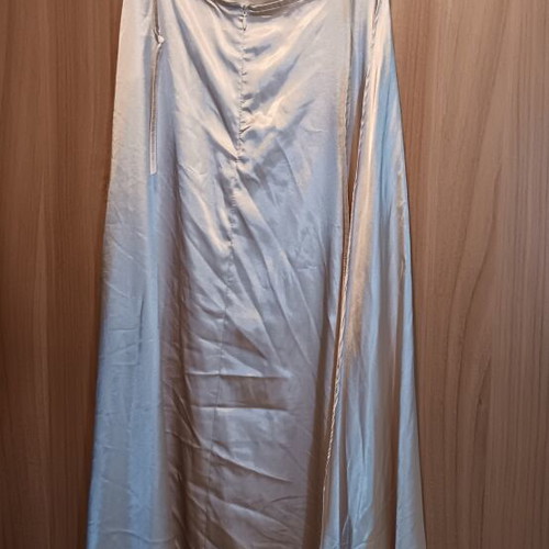 Aramiss Special Collection satin maxi dress, silver