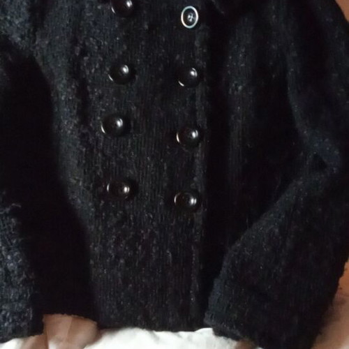 Zara women's winter jacket like new, black boucle wool
