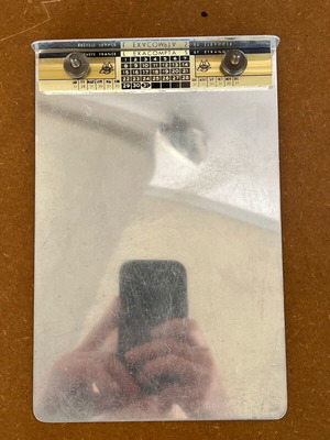 Vintage μεταλλικό επιτραπέζιο clipboard Exacompta μεταχειρισμένο, δεκαετίας '50-'60