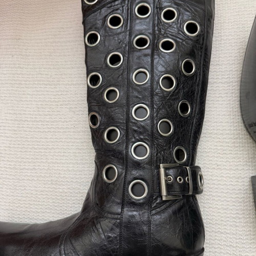 Gianni Barbato leather black boots size 39 collectible like new