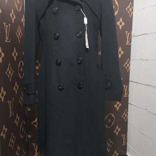 Coat black wool new, size 48-50, Made in Italy