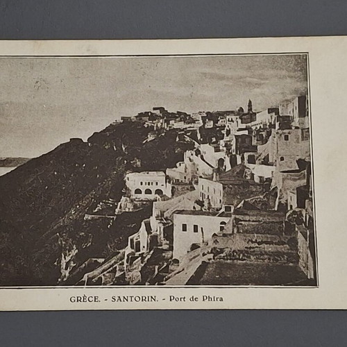Santorini Port de Phira postcard used, Italian occupation