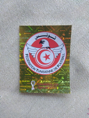 Panini World Cup Qatar 2022 αυτοκόλλητο λογότυπο Τυνησίας καινούργιο