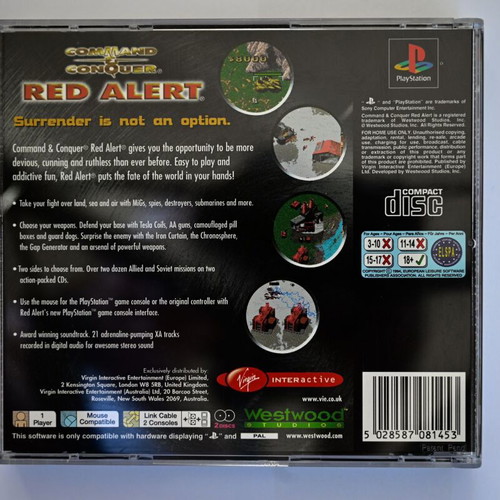 Command & Conquer Red Alert PS1 complete set with 2 discs like new