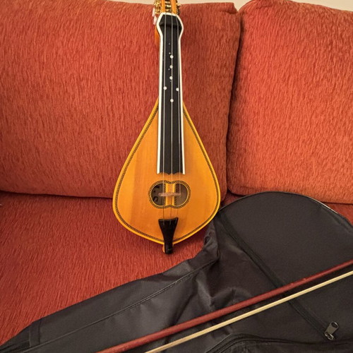 Cretan lyra used, student model, one year old with case and bow