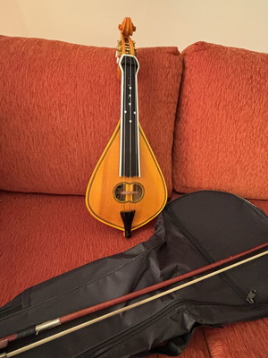Cretan lyra used, student model, one year old with case and bow