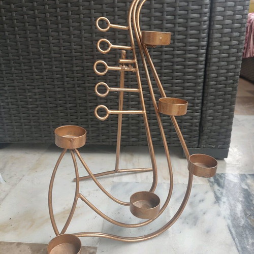 Candle holder for tealights used, decorative painted