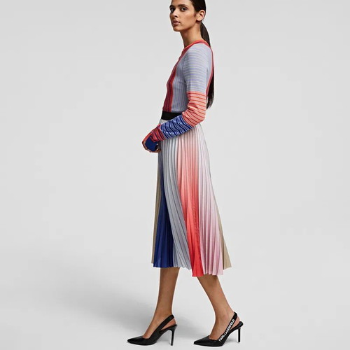 #OFFER# until 05/08 Karl Lagerfeld pleated colored rainbow skirt with elastic at the waist