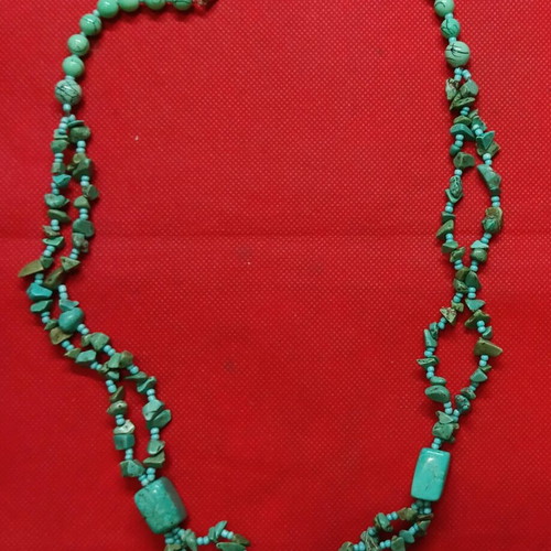 Turquoise necklace like new, double and triple stone strands, 65 cm