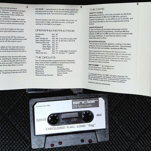 Chess and Chequered Flag original ZX Spectrum cassettes like new