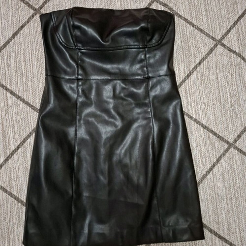 Leather dress Mango new, black, size S