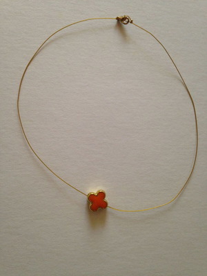 Pendant used gold with orange cross