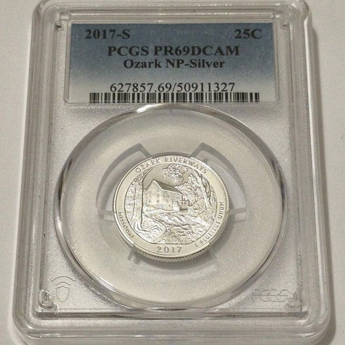 2017 USA Silver Proof Quarter Dollar PCGS PR 69 Ozark Riverways