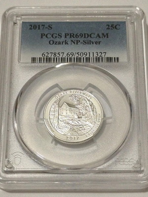 2017 USA Silver Proof Quarter Dollar PCGS PR 69 Ozark Riverways