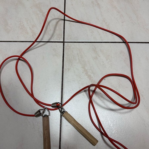 Fitness jump rope like new with wooden handles