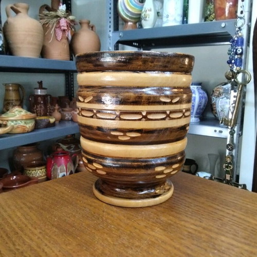 Wooden carved decorative mortar like new for spices