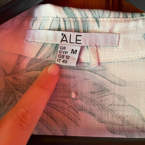 A.L.E. dress like new, viscose, white and turquoise, size M