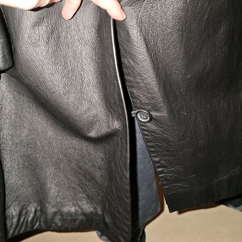 Genuine leather coat new, black, size L