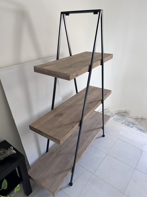Bookshelf industrial style 3-tier A-frame ladder used