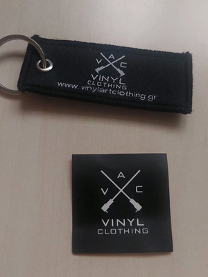 vinyl keychain and 1 sticker