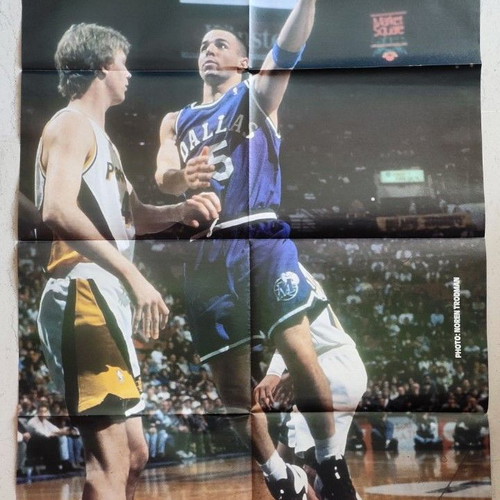 Rare double poster Patrick Ewing & Jason Kidd MATIES STO BASKET like new