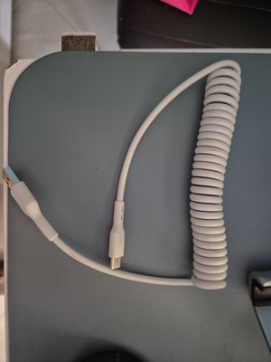 USB Type C to USB A spiral charging cable, 2m