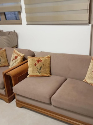 Two-seater and single sofa used with new fabric and foam