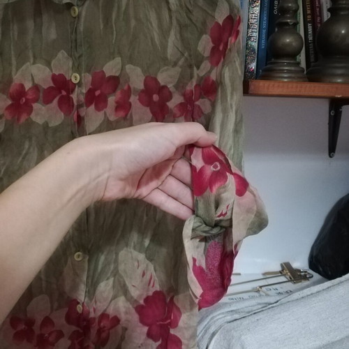 Verse long green floral shirt