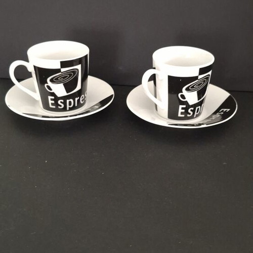 Espresso cup set with saucers porcelain, like new