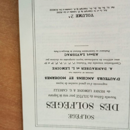 Solfege des Solfeges Volume 2A used