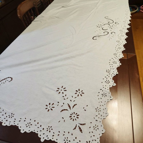 Handmade cutwork curtain like new 165x225