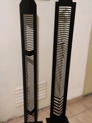 Metal CD Tower Set vintage black matte, like new