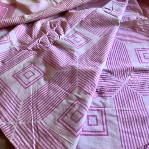 Duvet cover for double duvet used, cotton, beige brown pink