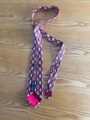 Konstantin’s men's silk tie, geometric pattern, made in Italy