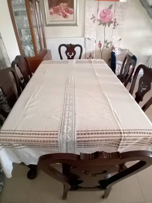 Woven tablecloth and napkin set handmade, new