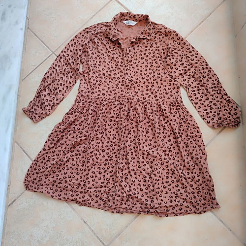 H&M Leopard Shirt Dress like new, cotton, sizes 128-140 cm