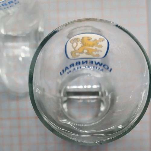 Löwenbräu boot-shaped collectible beer glasses like new