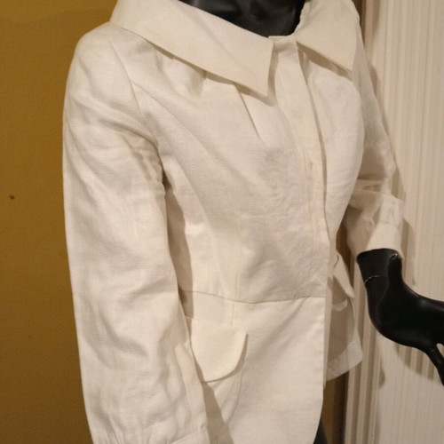 MNG Suit Vintage jacket 100% linen new, size 42, white