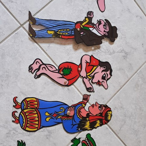 9 Karagiozis shadow theatre plastic figures