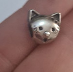 Charm for bracelets cat head silver, like new